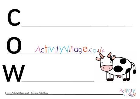 Cow Acrostic Poem Printable