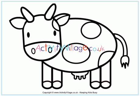 Cow colouring page