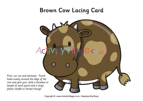 Cow lacing card 2