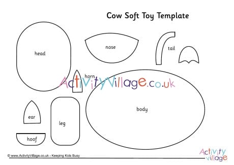 Cow soft toy template