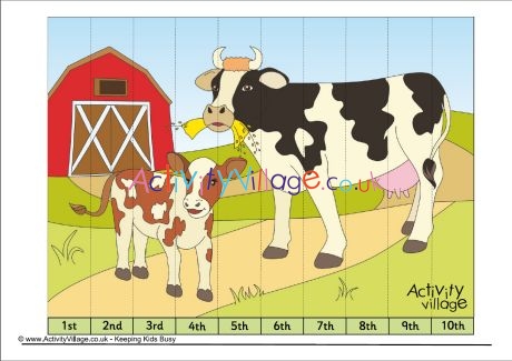 Cows jigsaw - ordinal numbers