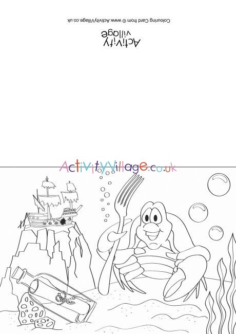 Crab Scene Colouring Card