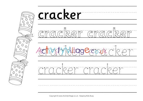 Cracker handwriting worksheet