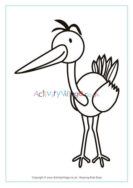 Crane Colouring Page