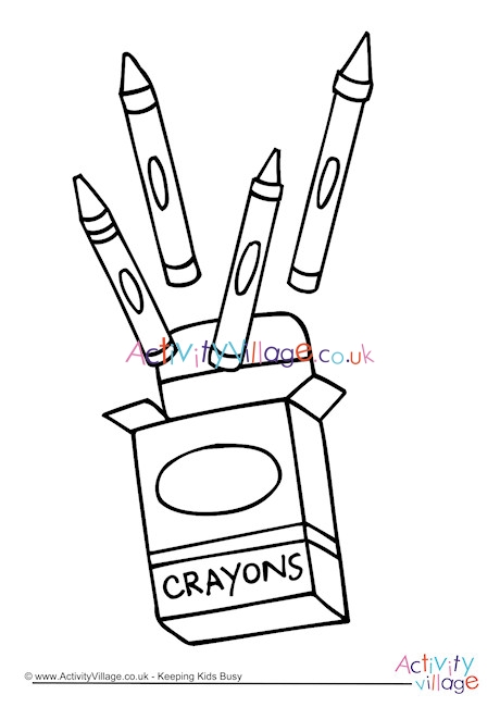Crayons Colouring Page 3