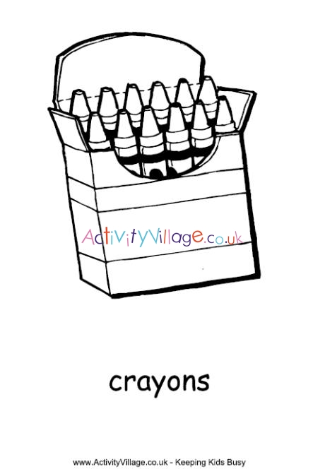 Crayons colouring page