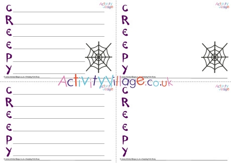 Creepy Acrostic Poem Printable