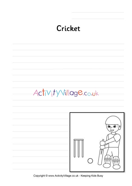 Cricket writing page