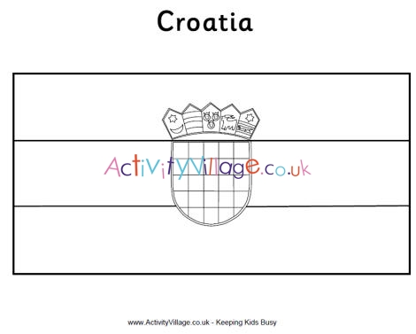Croatia flag colouring page