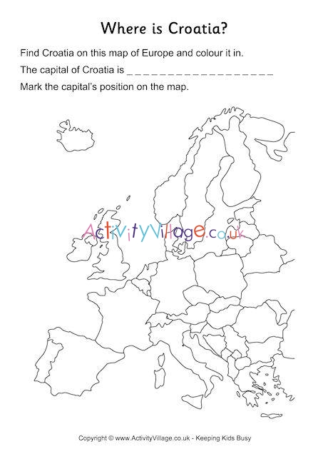 Croatia Location Worksheet