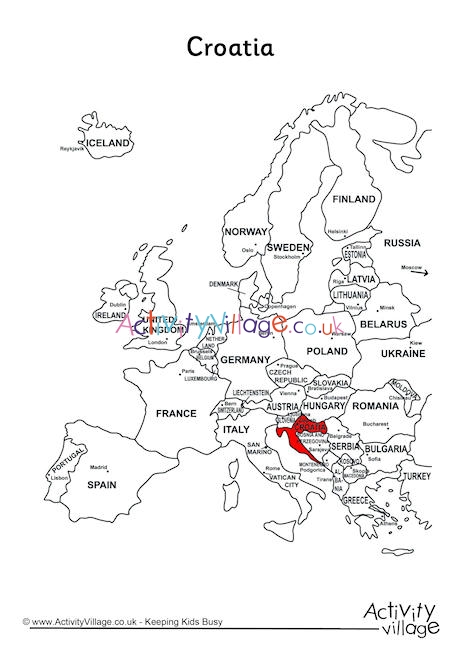 Croatia On Map Of Europe