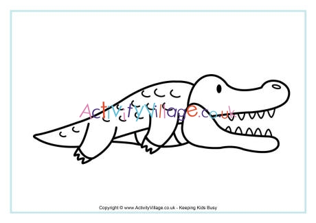 Crocodile colouring page