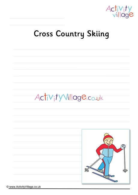 Cross Country Skiing Writing Page