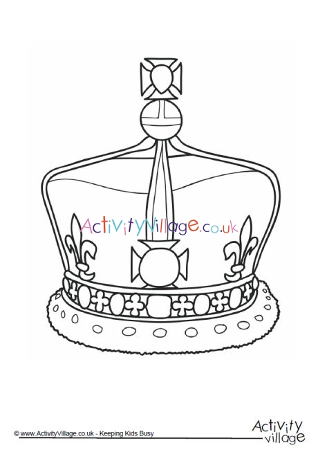 Crown colouring page 1