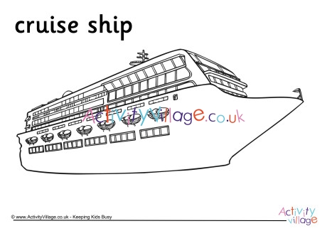 Cruise Ship Colouring Page