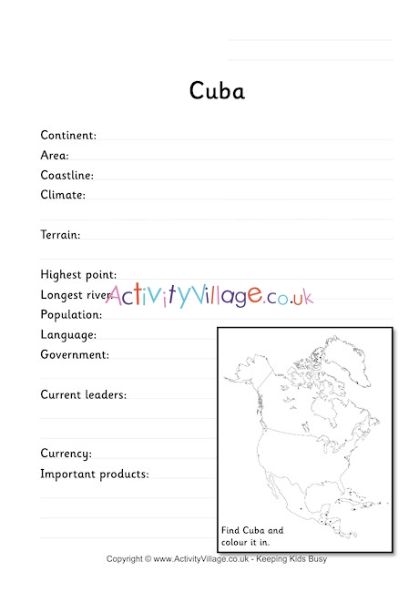 Cuba Fact Worksheet