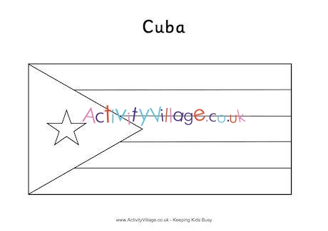 Cuba Flag Colouring Page