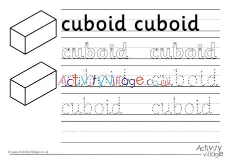 Cuboid handwriting worksheet