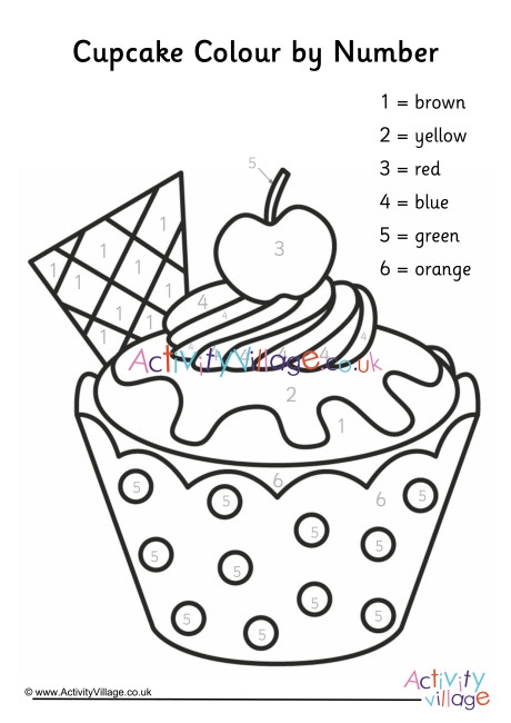 Cupcake Colour by Number 3