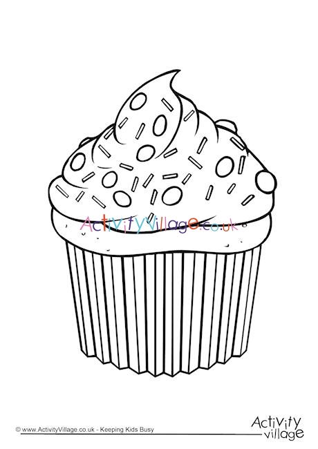Cupcake Colouring Page
