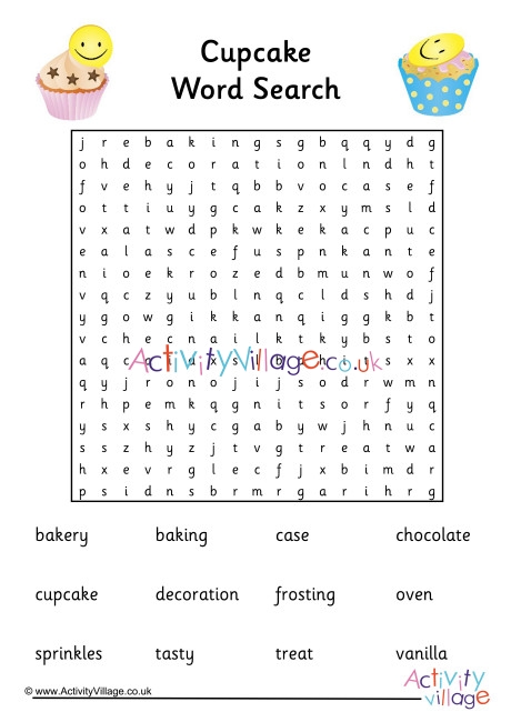 Cupcake Word Search