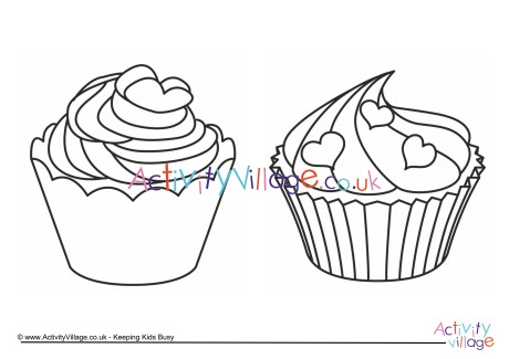 Cupcakes colouring page 3