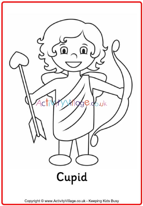Cupid colouring page 2
