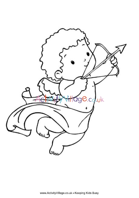Cupid colouring page