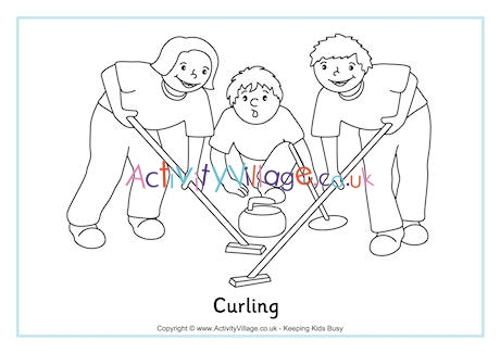 Curling Colouring Page