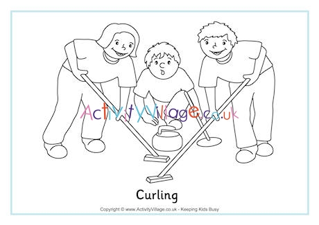 Download Curling Colouring Page