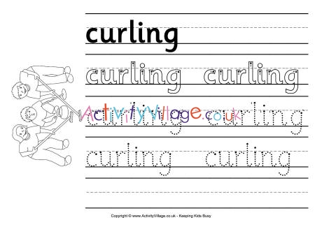 Curling handwriting worksheet
