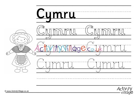 Cymru Handwriting Worksheet