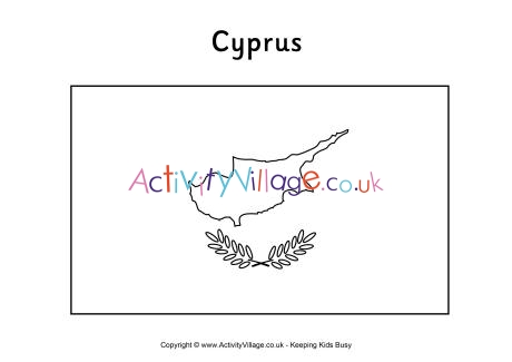 Cyprus flag colouring page
