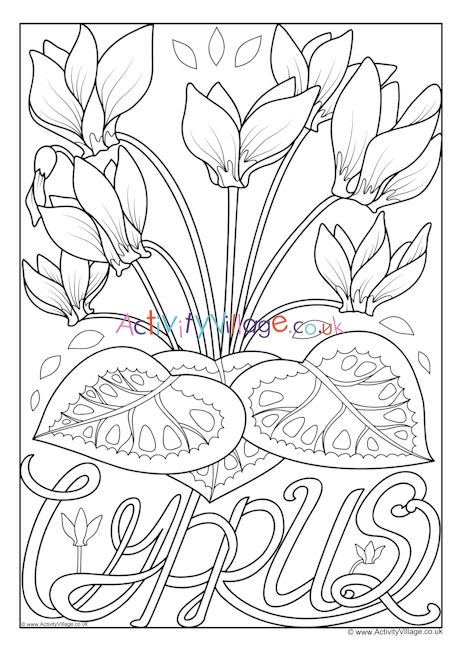 Cyprus National Flower Colouring Page