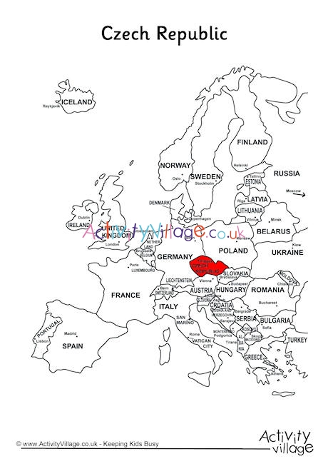 Czech Republic On Map Of Europe