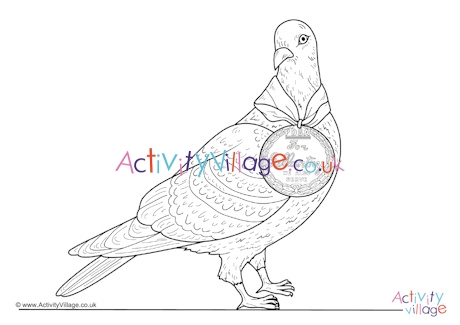 D-Day pigeon colouring page