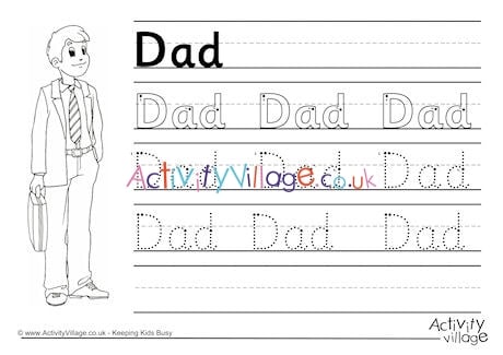 Dad Handwriting Worksheet