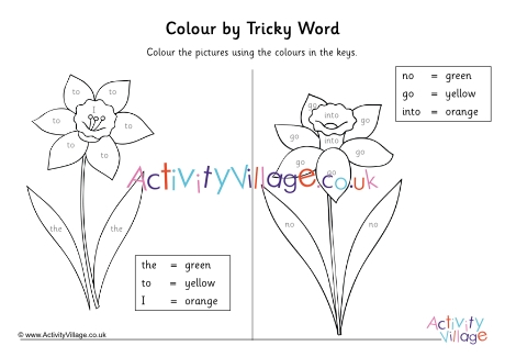 Daffodil colour by tricky words - phase 2