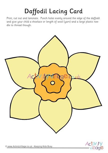 Daffodil Lacing Card