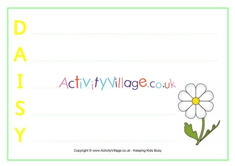 Daisy acrostic poem printable