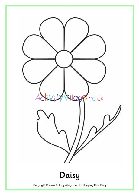 Daisy colouring page
