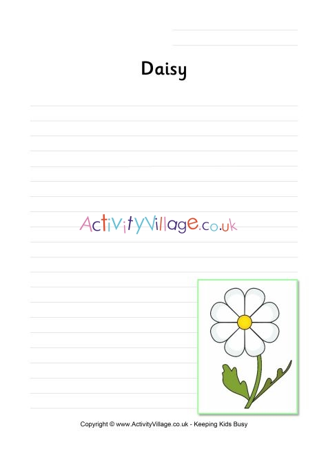 Daisy writing page