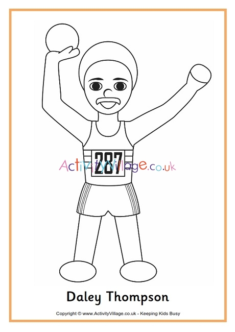 Daley Thompson colouring page