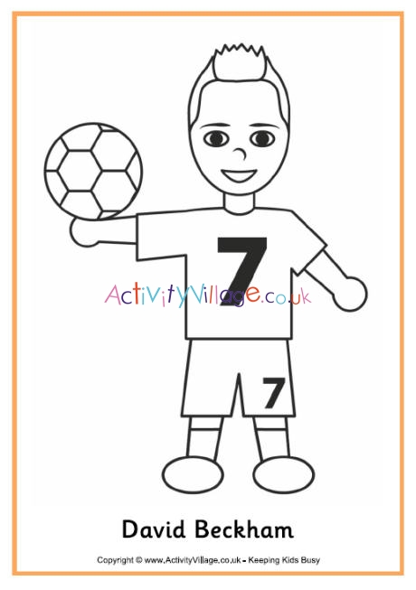 David Beckham colouring page