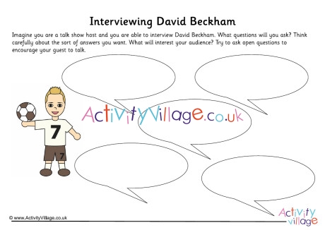 David Beckham Interview Worksheet