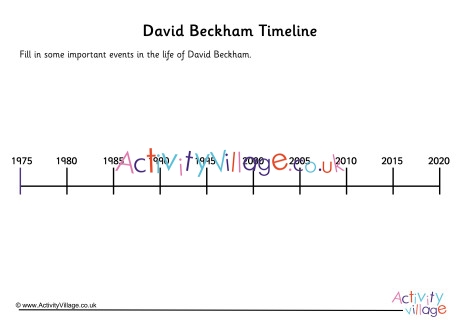 David Beckham Timeline Worksheet