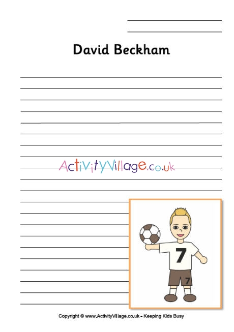 David Beckham writing page