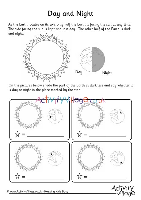 Day And Night Worksheet