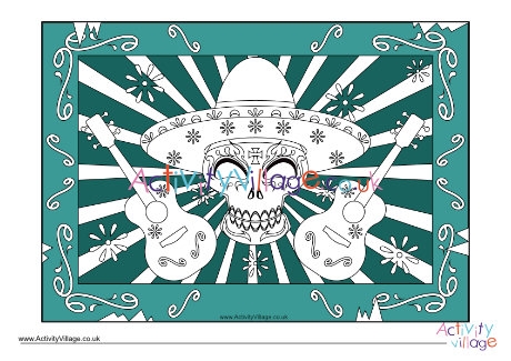 Day of the Dead colour pop colouring page