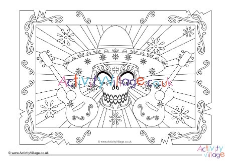 Day of the Dead colouring page 5